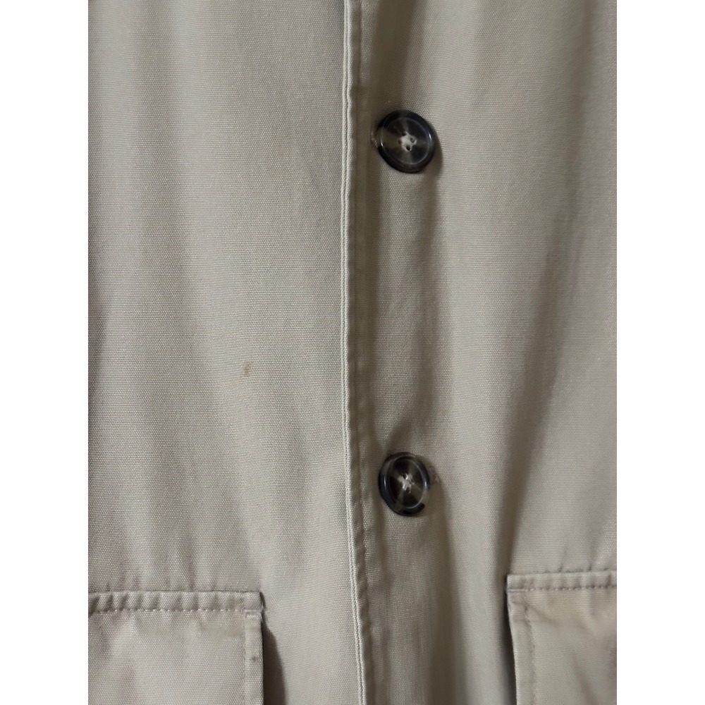 NY Classics Mens Tan Cotton Canvas Barn Jacket Corduroy Collar Plaid Lined Small - Picture 4 of 9